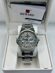 Reward Silver Skeleton Dial Stainless Steel Quartz Watch