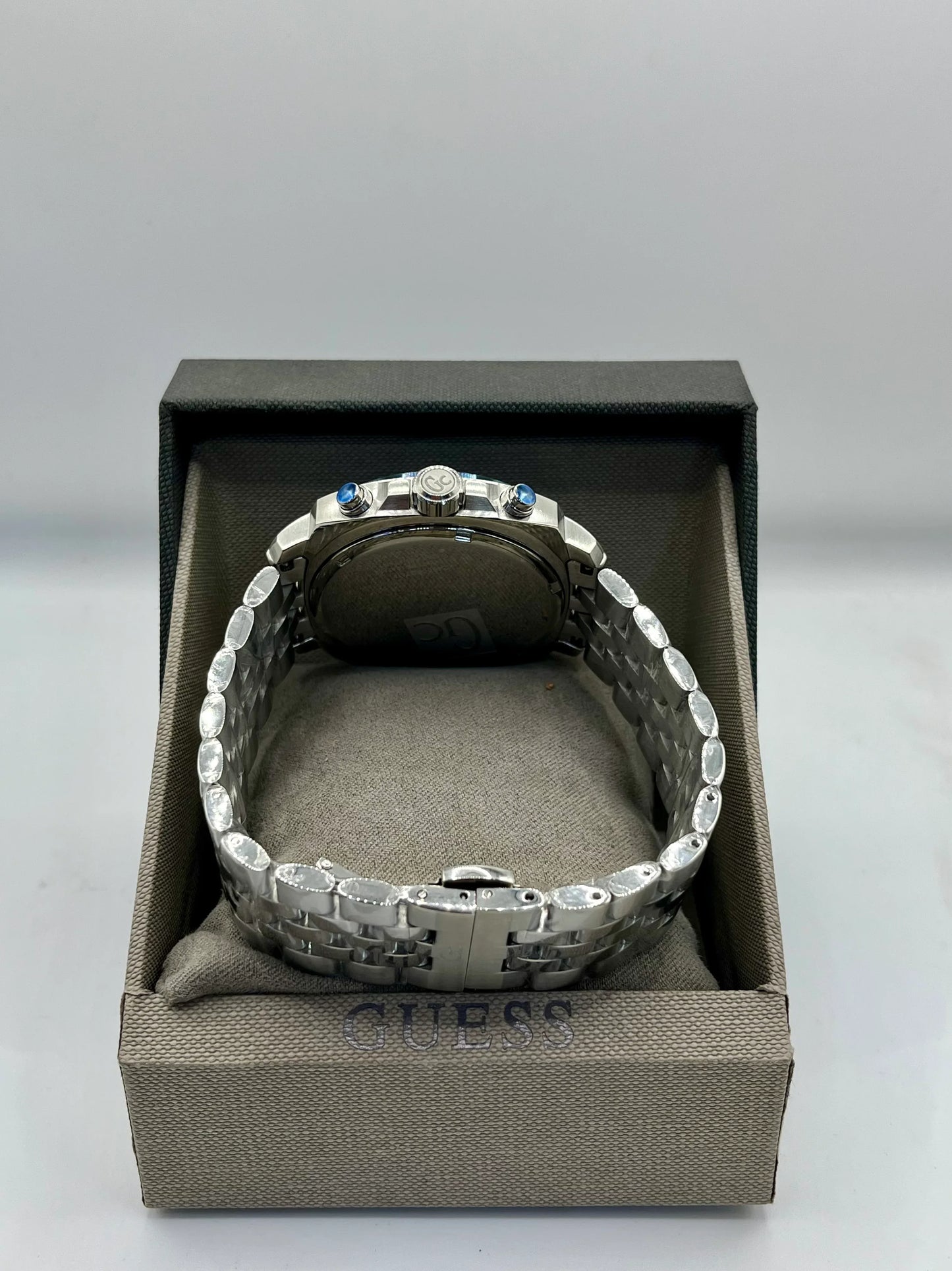 Guess Blue Dial Stainless Steel Chronograph Watch