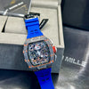 Richard Mille Grey Case Blue Strap Skeleton Watch