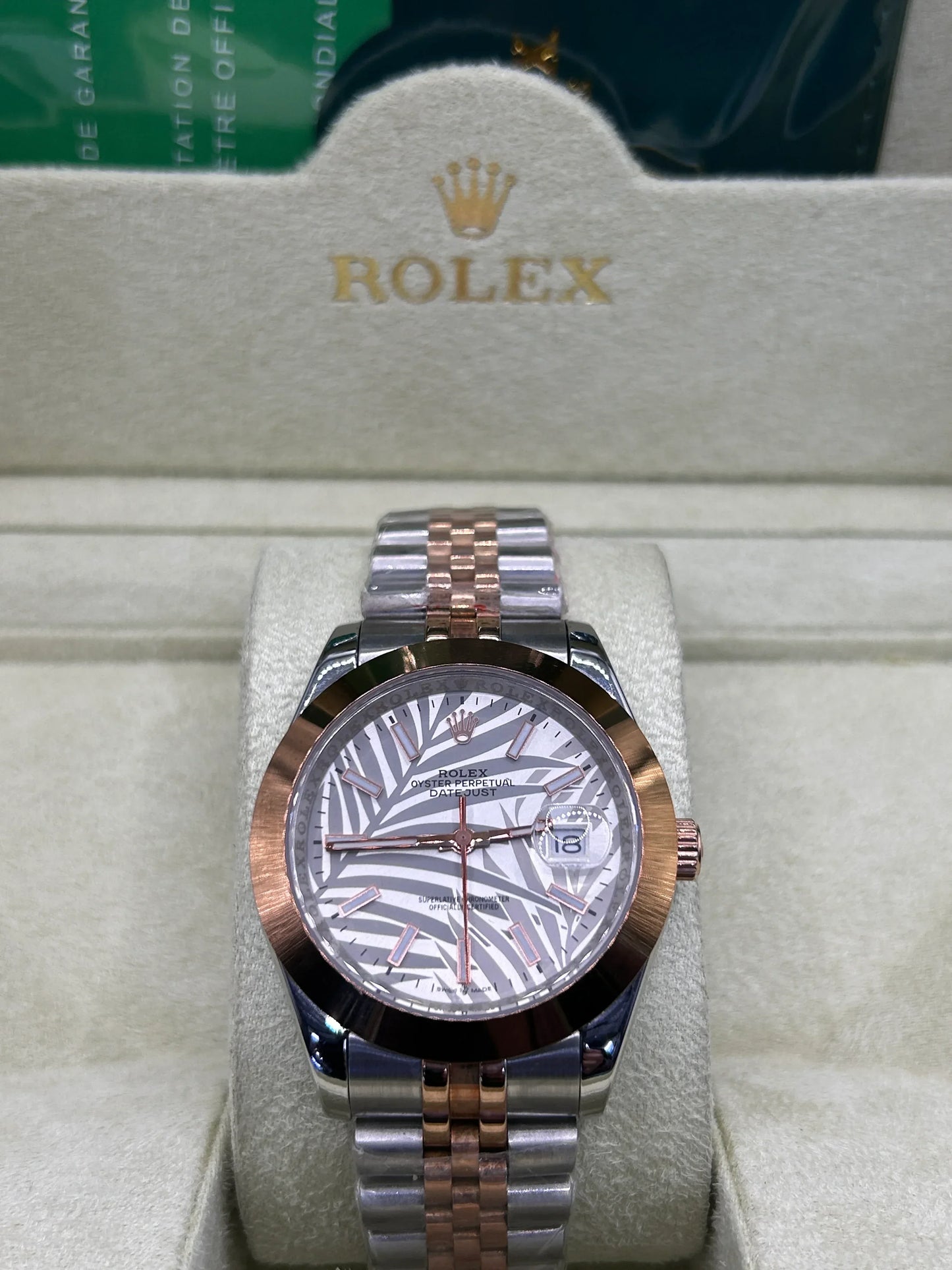 Rolex Datejust Rose Gold Silver Dial Watch