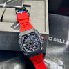 Richard Mille Red Rubber Strap Skeleton Watch