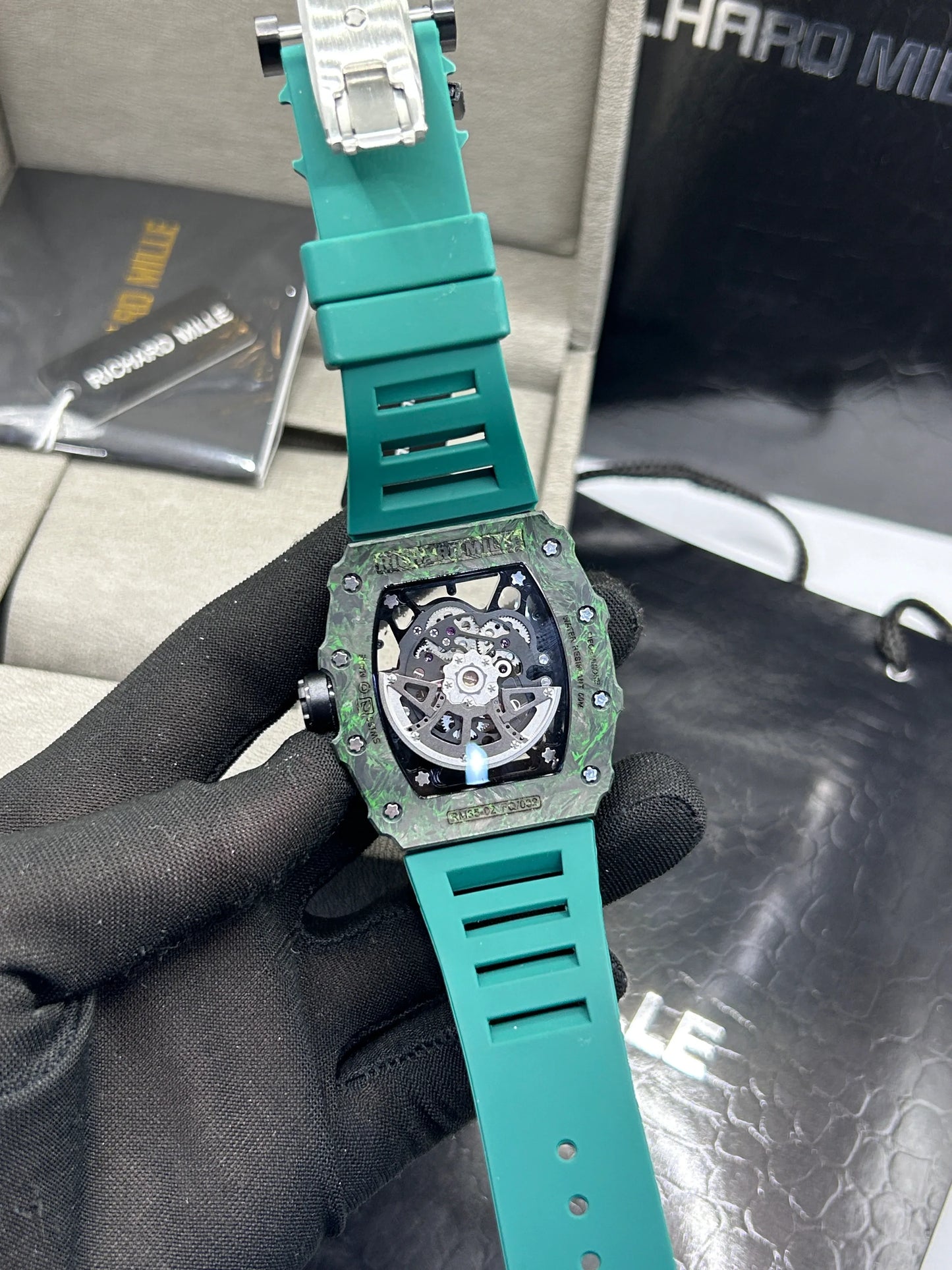 Richard Mille Green Skeleton Watch
