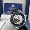 Hanboro Blue and White Dial Leather Automatic Watch