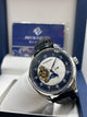 Hanboro Blue and White Dial Leather Automatic Watch