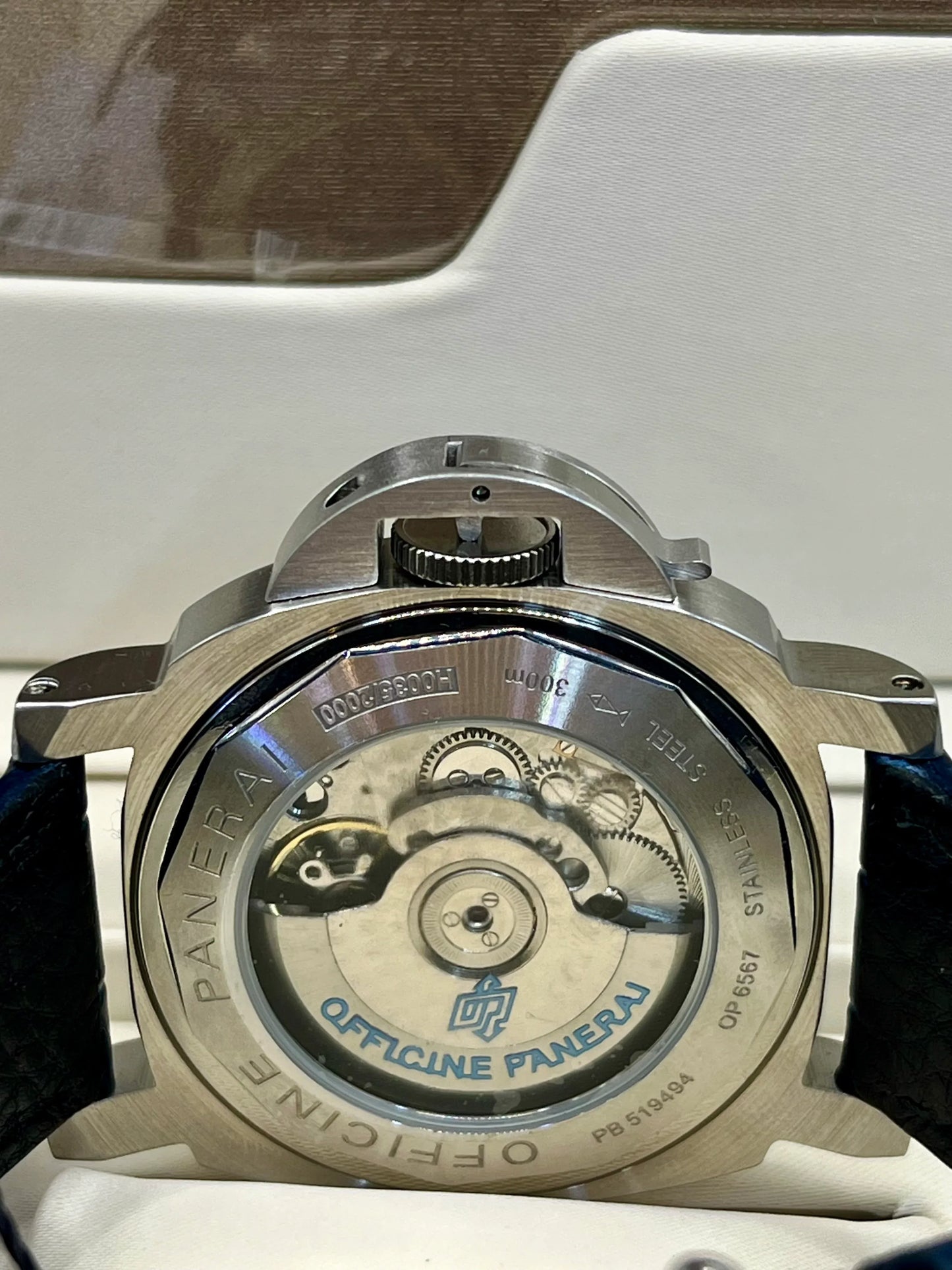 Panerai Luminor Blue Dial Leather Watch