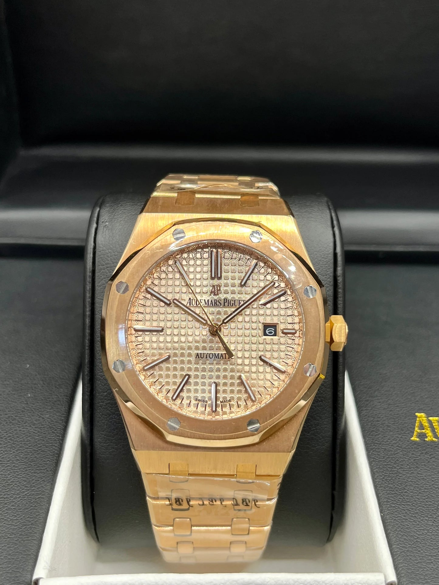 Audemars Piguet Royal Oak Gold Champagne Dial Diamond Watch