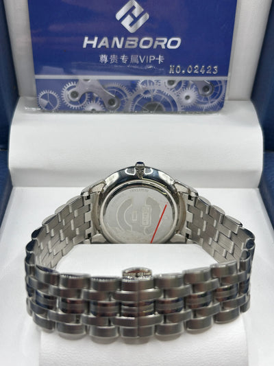 Hanboro Silver Dial Stainless Steel Watch