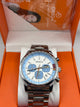 REWARD Luxury Chronograph Watch – Light Blue Dial Stainless Steel Bracelet
