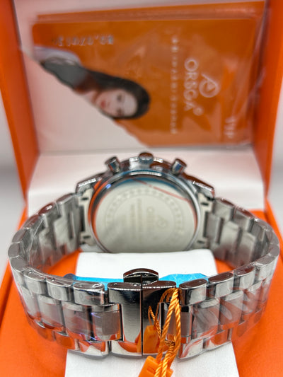 REWARD Luxury Chronograph Watch – White Dial Stainless Steel Bracelet