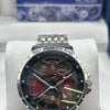 Hanboro Black Skeleton Dial Stainless Steel Watch