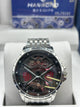 Hanboro Black Skeleton Dial Stainless Steel Watch