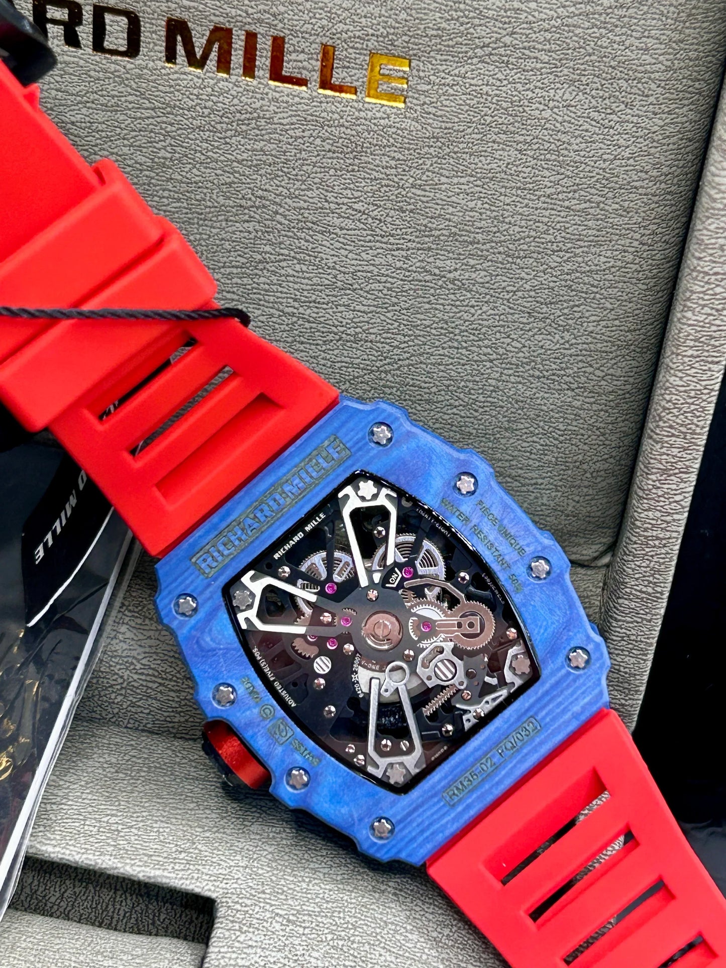Richard Mille Red and Blue Skeleton Watch