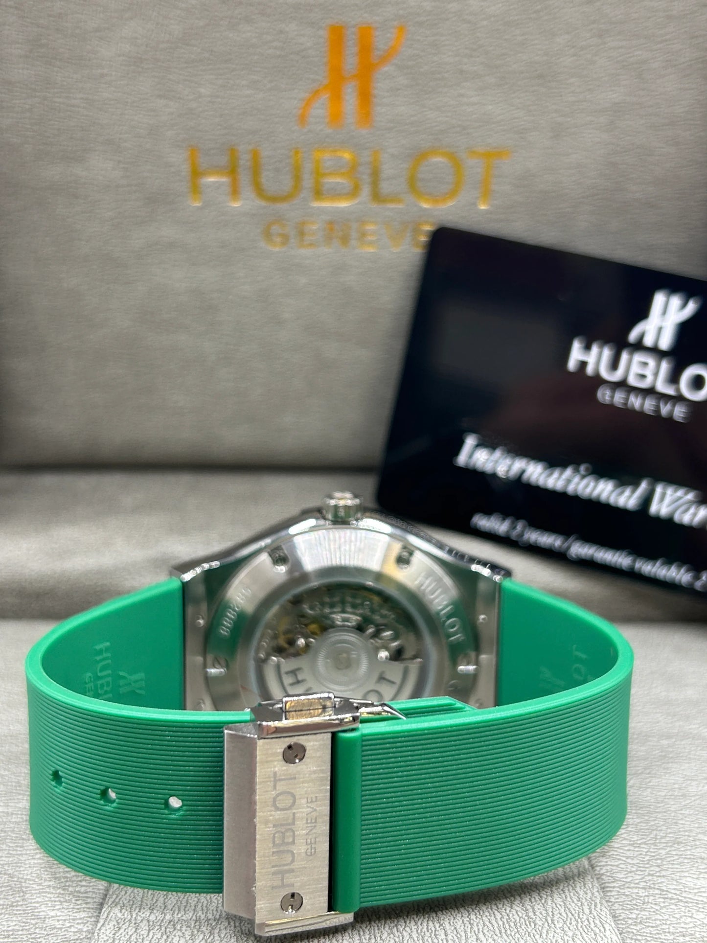 Hublot Big Bang Green Dial Rubber Strap Watch