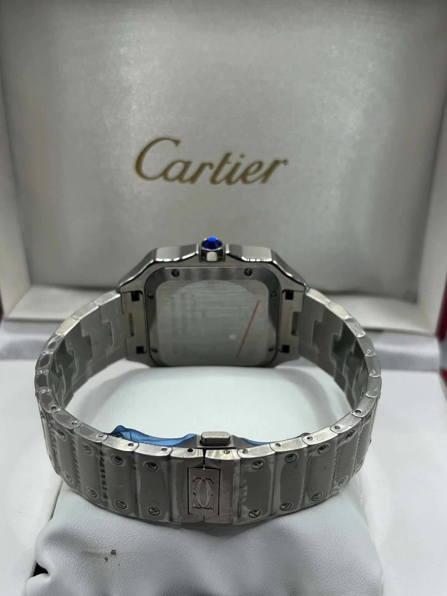 Cartier Santos Brown Dial Stainless Steel Watch