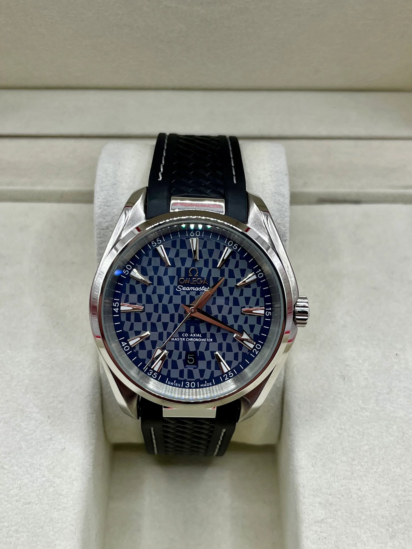 Omega Seamaster Blue Pattern Dial Watch