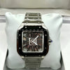 Cartier Santos Black Skeleton Stainless Steel Watch