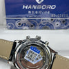 Hanboro Black Skeleton Dial Leather Chronograph Watch