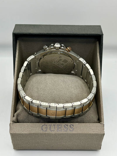 Guess Black Dial Two Tone Chronograph Watch