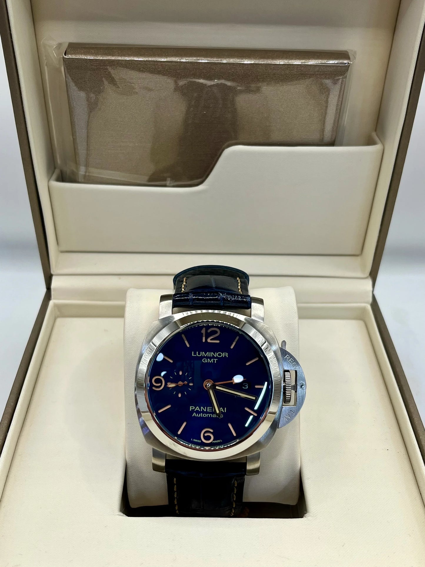 Panerai Luminor Blue Dial Leather Watch