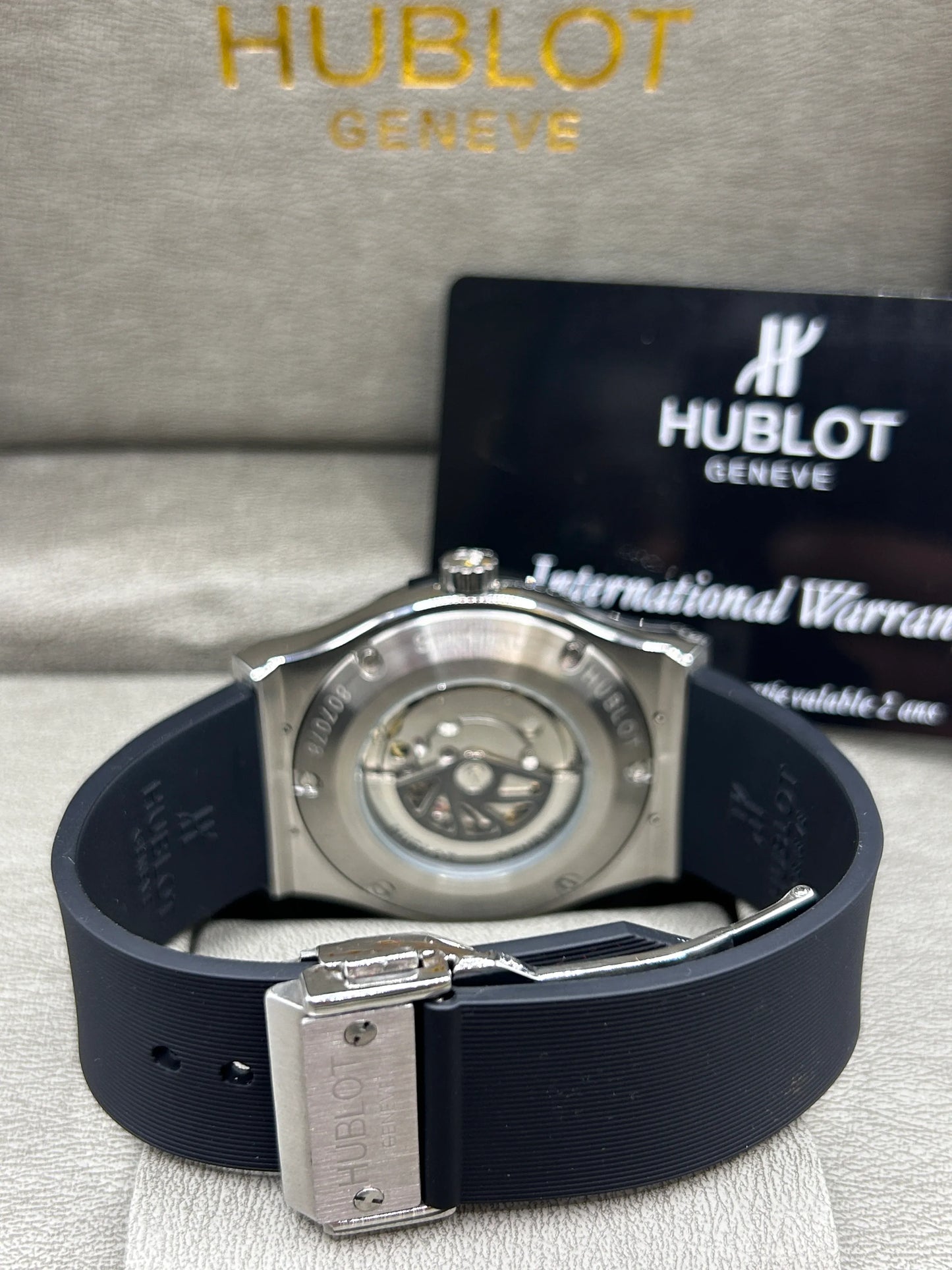 Hublot Classic Fusion Grey Dial Black Strap Watch