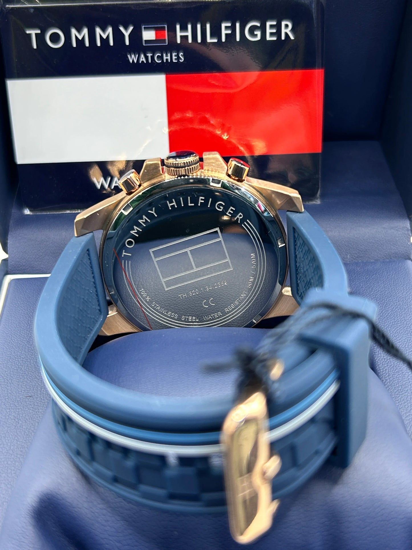 Tommy Hilfiger Blue Gold Chronograph Watch