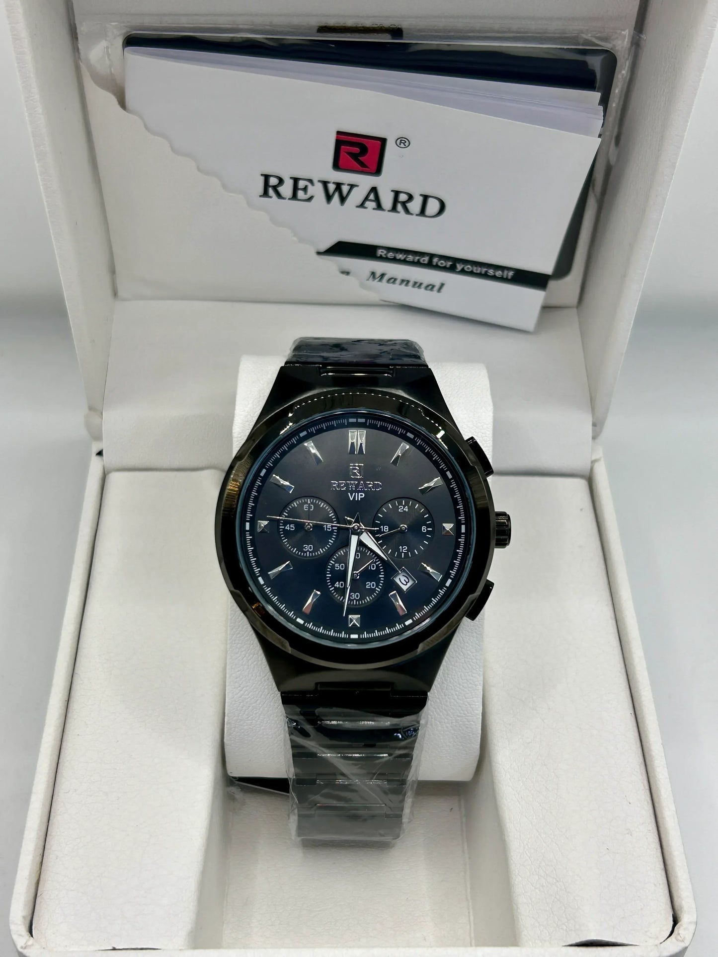 Reward Dark Blue Dial Stainless Steel Chronograph Watch