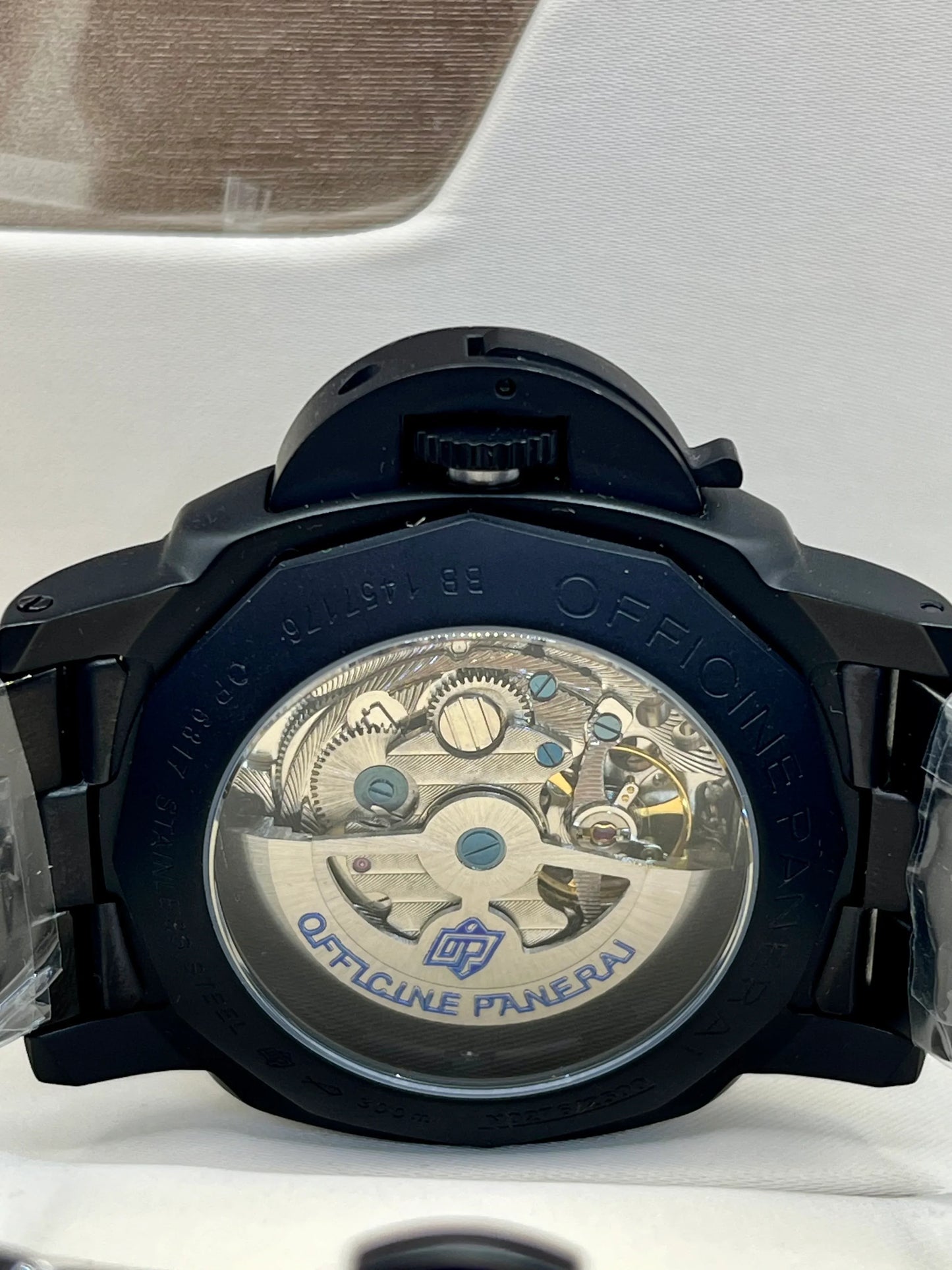 Panerai Luminor Black Dial Black Strap Watch