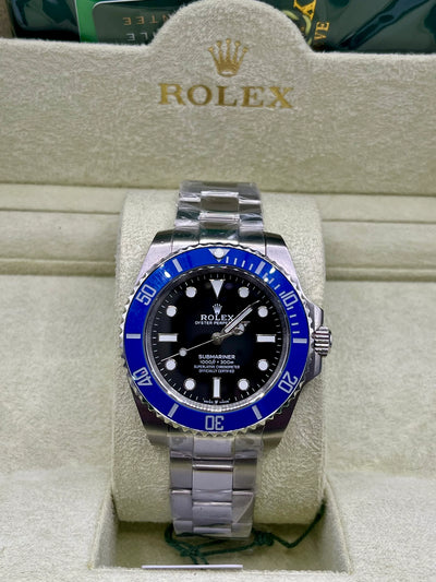 Rolex Submariner Blue Bezel Stainless Steel Watch