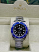 Rolex Submariner Blue Bezel Stainless Steel Watch