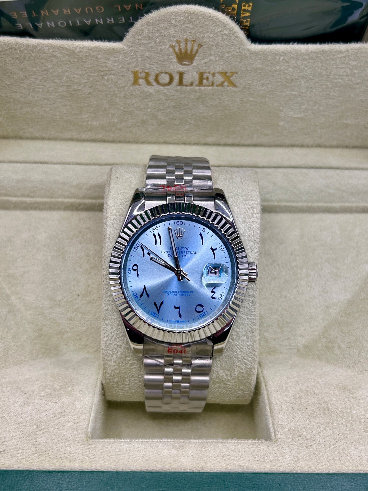 Rolex Datejust Ice Blue Dial Arab Numbers Stainless Steel Watch