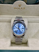 Rolex Datejust Ice Blue Dial Arab Numbers Stainless Steel Watch