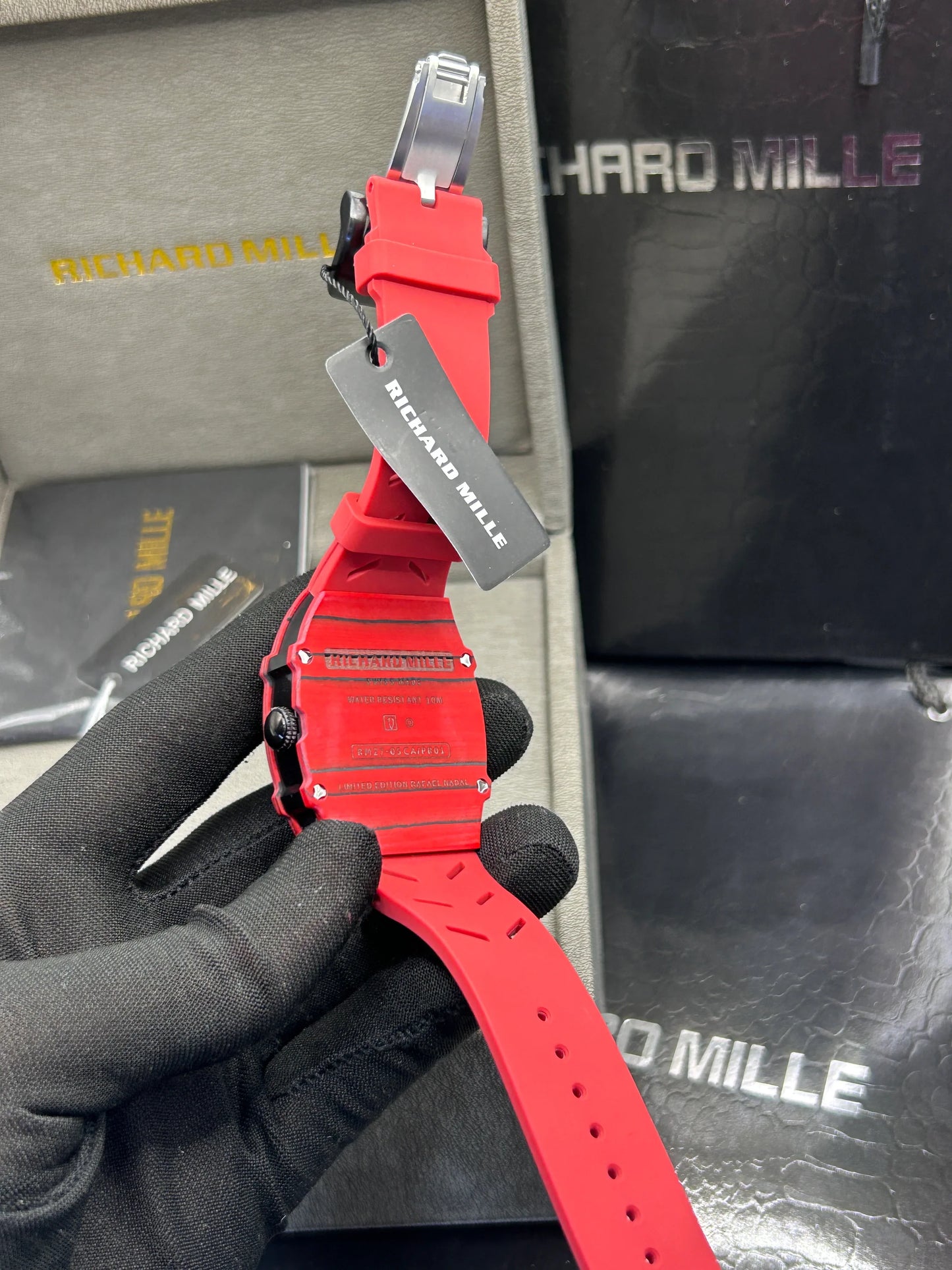 Richard Mille Red Case Red Strap Skeleton Watch