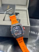 Richard Mille Grey Case Orange Strap Skeleton Watch