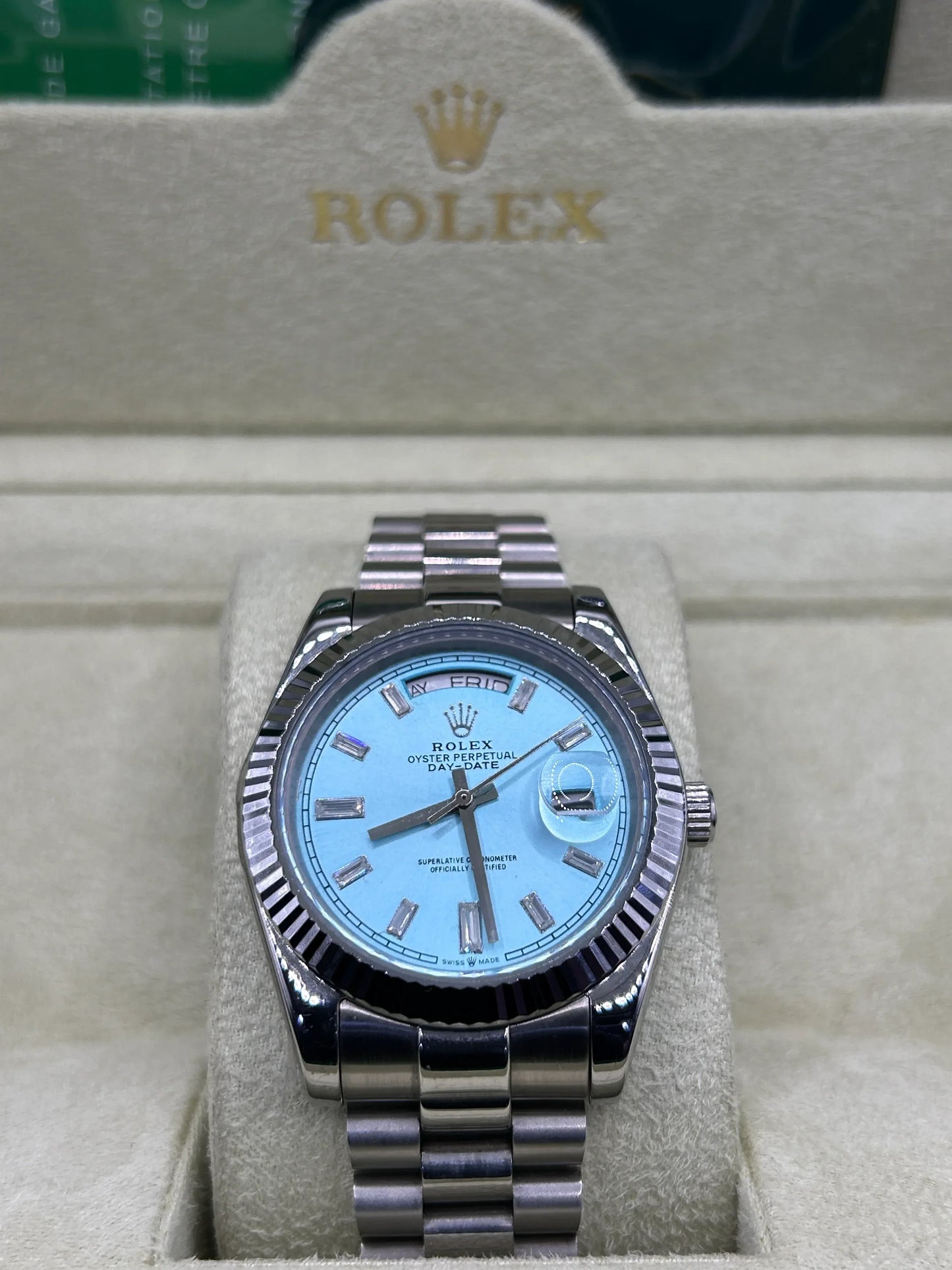 Rolex Day-Date Ice Blue Dial Watch
