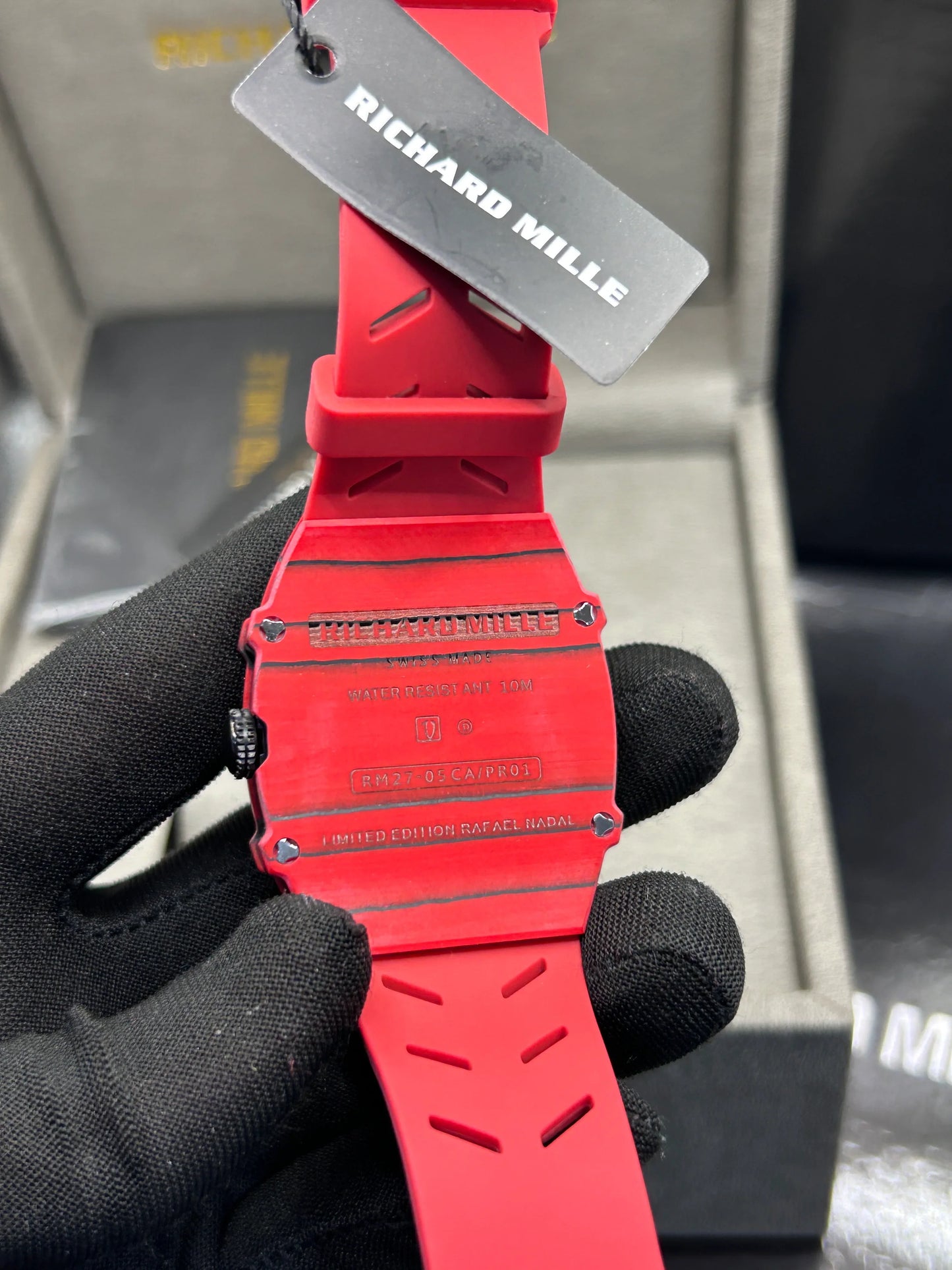 Richard Mille Red Case Red Strap Skeleton Watch