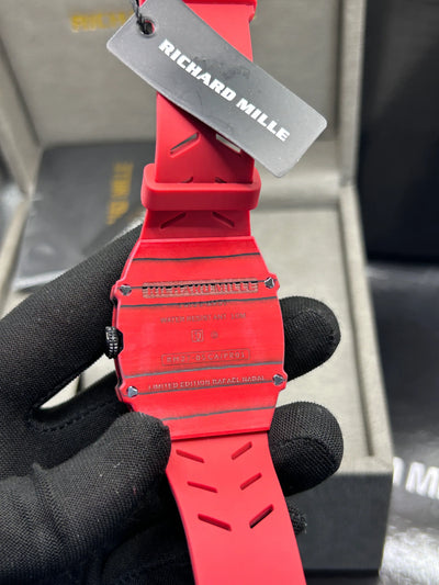 Richard Mille Red Case Red Strap Skeleton Watch