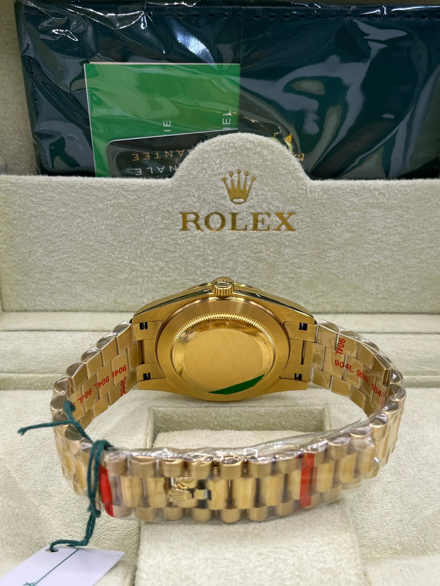 Rolex Datejust Gold Green Dial Watch