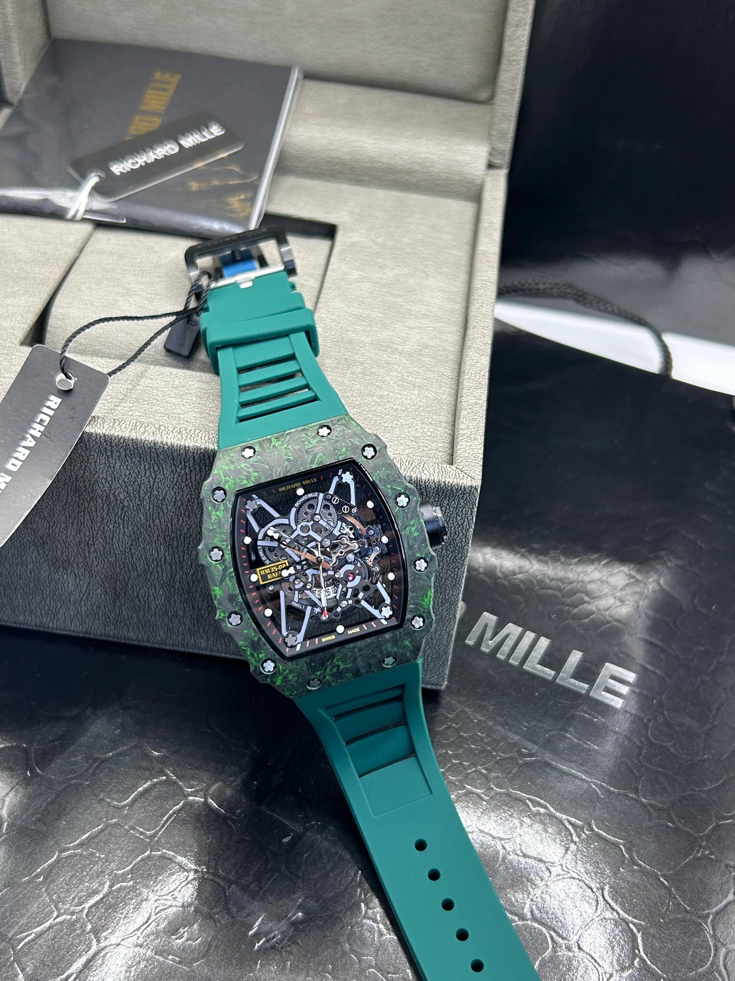 Richard Mille Green Skeleton Watch