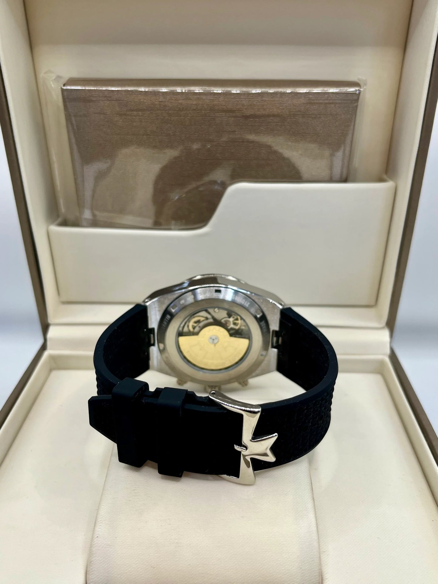 Vacheron Constantin Silver Case Black Dial Chronograph Watch