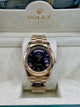Rolex Datejust Rose Gold Black Dial Watch
