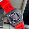 Richard Mille Red Rubber Strap Skeleton Watch