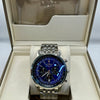 Breitling Blue Sunburst Dial Stainless Steel Watch
