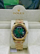 Rolex Datejust Gold Green Dial Watch