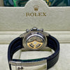 Rolex Daytona White Dial Black Strap Chronograph Watch