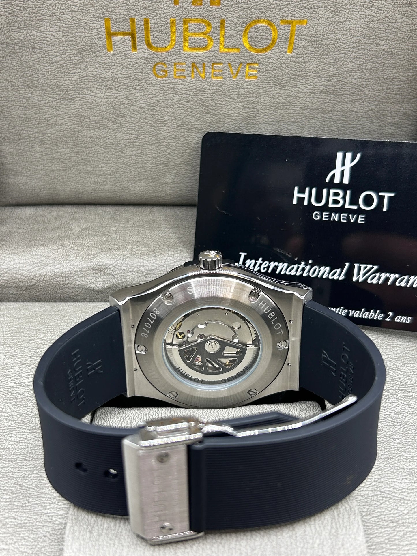 Hublot Classic Fusion Grey Dial Black Strap Watch