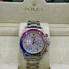 Rolex Daytona Rainbow Diamond Dial Stainless Steel Watch