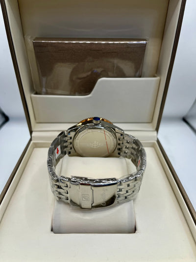 Breitling Blue Dial Gold Bezel Stainless Steel Watch
