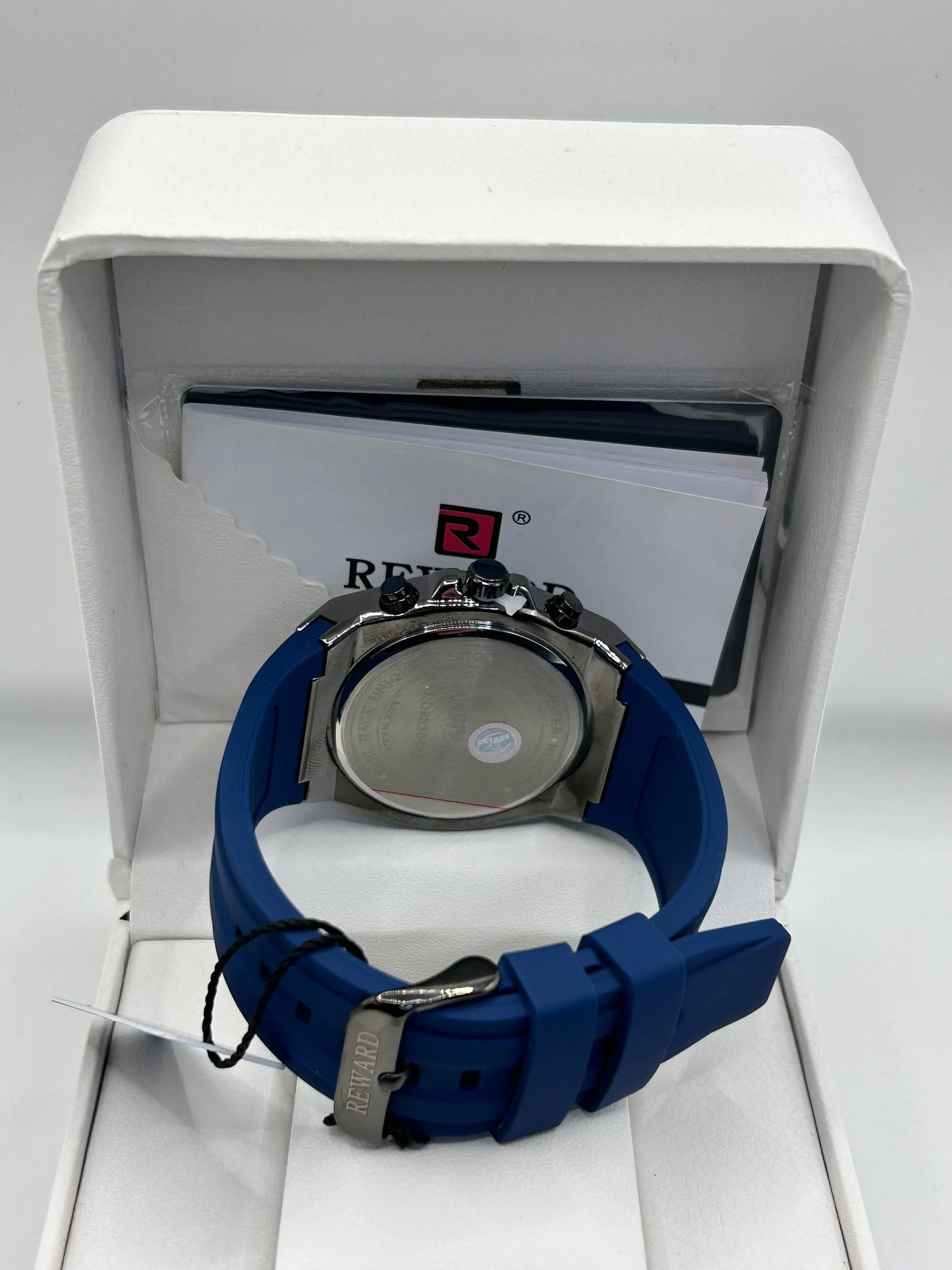 Reward Blue Chronograph Dial Blue Rubber Strap Quartz Watch