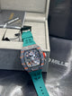 Richard Mille Grey Case Green Strap Skeleton Watch