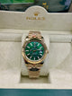 Rolex Datejust Rose Gold Green Dial Watch
